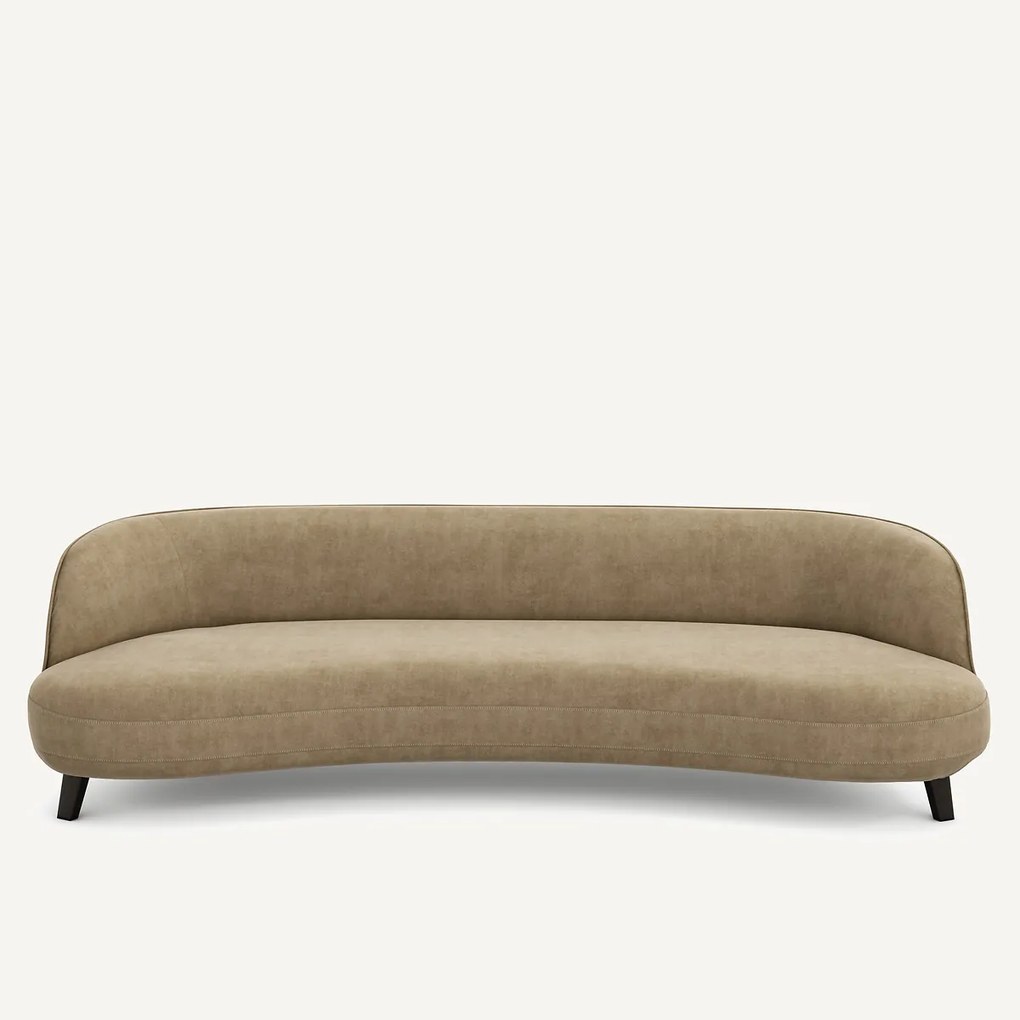 5-zits bank in stonewashed fluweel, Rosebury ontwerp Emmanuel Gallina