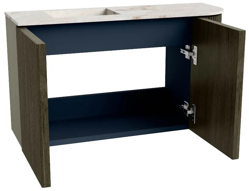 Mondiaz Joya DLux 70cm toiletmeubel ronding rechts shadow met wastafel faye links zonder kraangat frappe