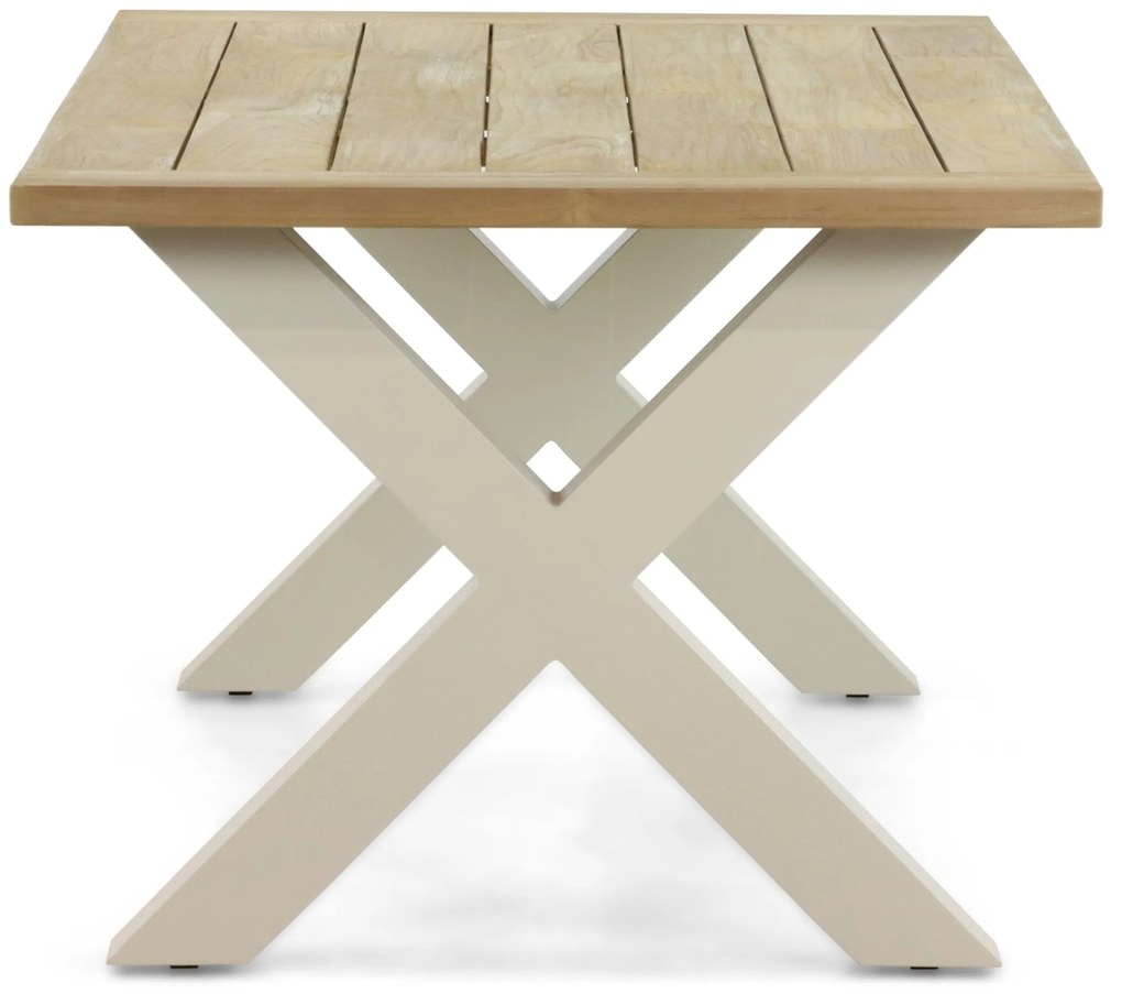 Dining Tuintafel  180 x 100 cm Aluminium/teak Taupe Cardiff