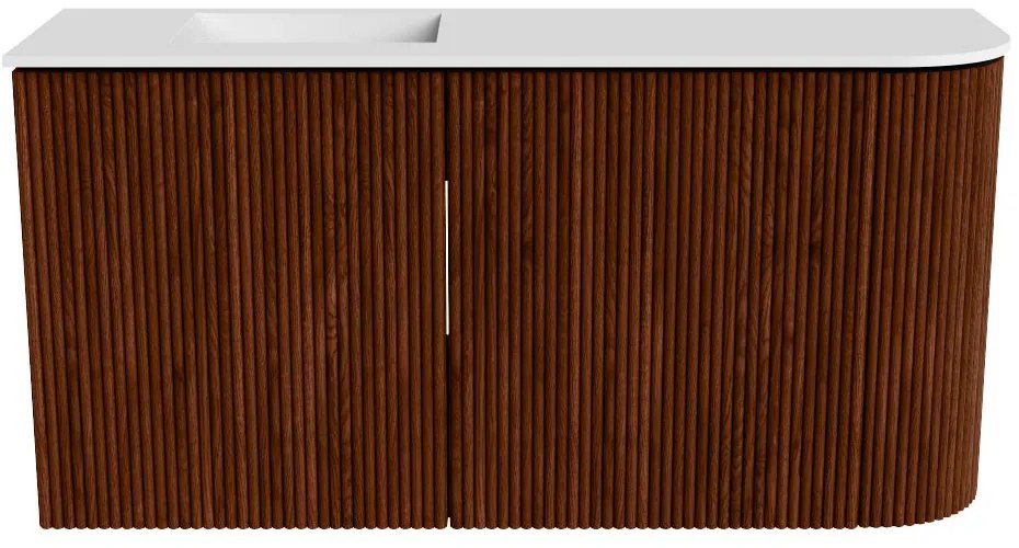 Mondiaz Joya 80cm toiletmeubel ronding rechts ruby met wastafel faye links 1 kraangat talc