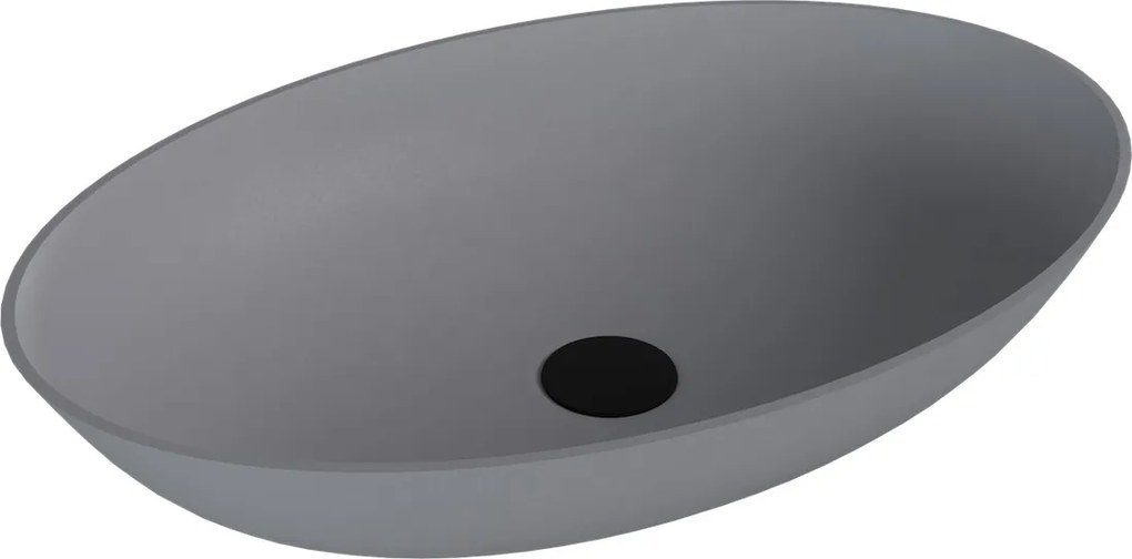 Polysan Banera waskom ovaal 60x40cm grijs mat