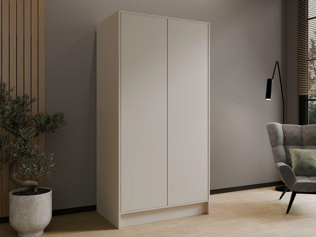 Kledingkast Arecibo 100, Kasjmier, 200x102x51cm, 100 kg, Kledingkast deuren: Met scharnieren, Aantal planken: 4, Aantal planken: 4