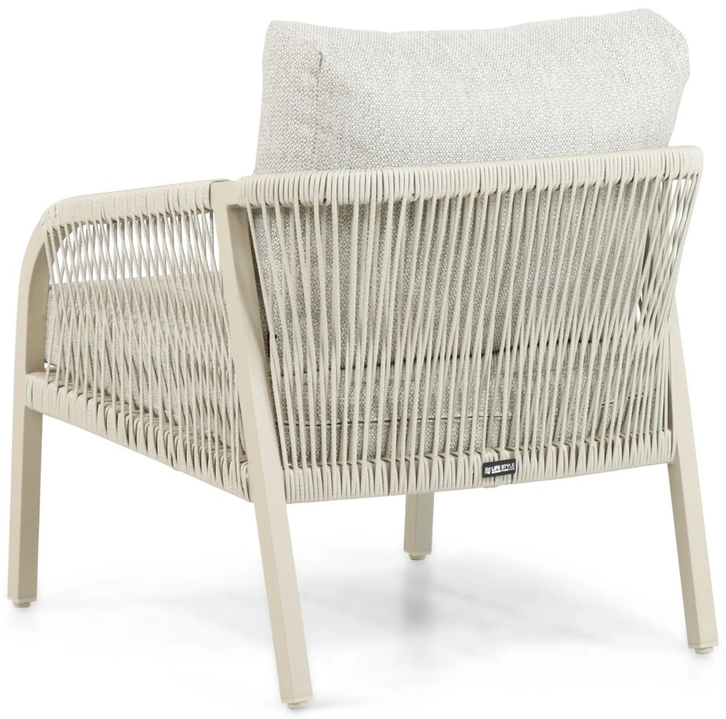 Stoel en Bank Loungeset 5 personen Aluminium/rope Taupe Lifestyle Garden Furniture Biagio