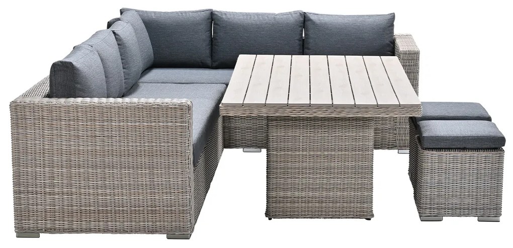 Garden Impressions Tennessee lounge dining set rechts 5-delig vintage willow - texfiber