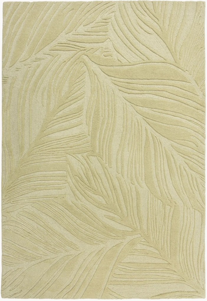 Handgetuft hoog-laag wollen vloerkleed Lino Leaf