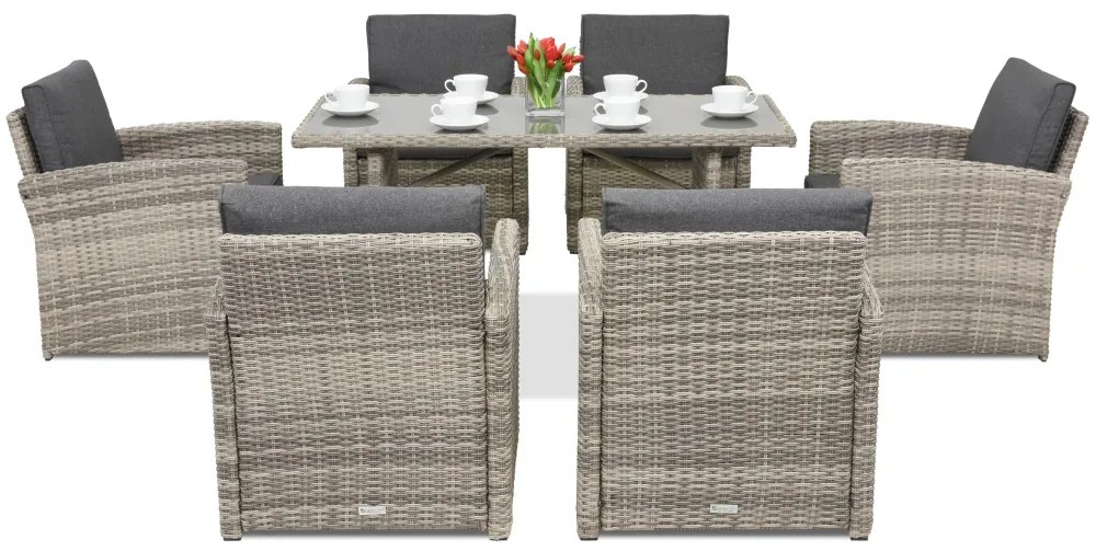 Monaco Premium 6 Garden Point tuinmeubelen lichtgrijs