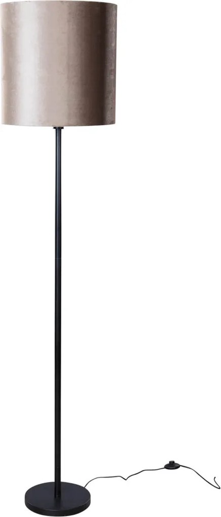 Vloerlamp zwart met velours kap taupe 50cm - Simplo