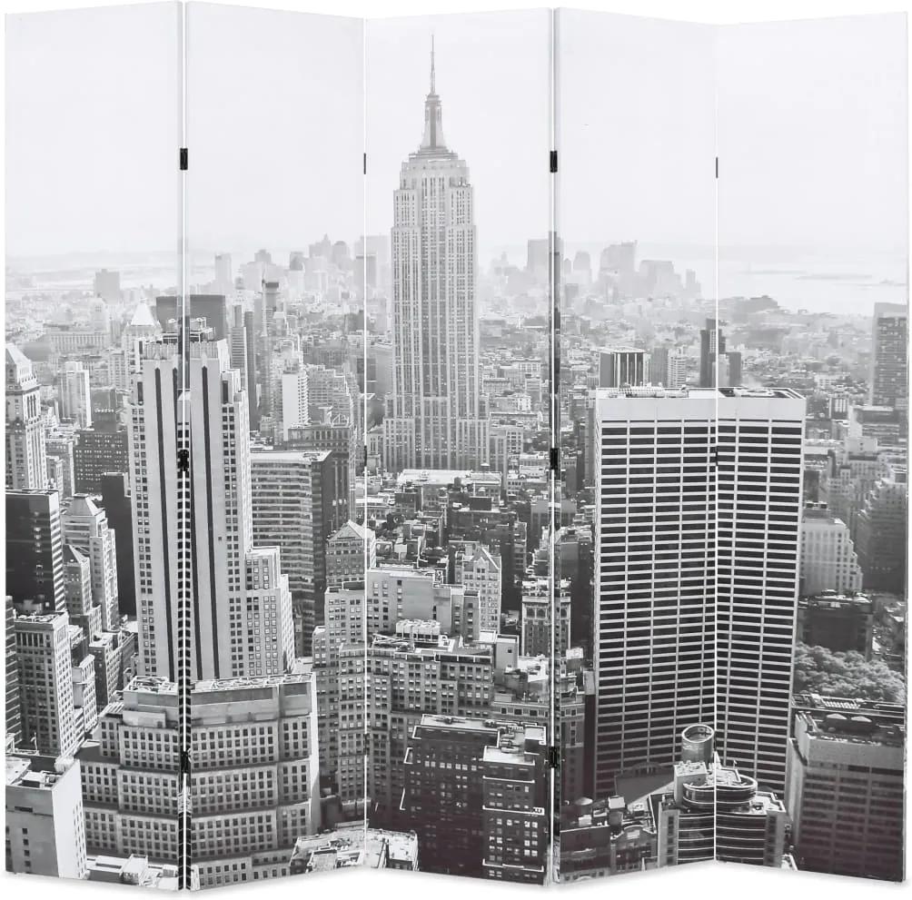 Kamerscherm New York bij daglicht 200x170 cm zwart en wit