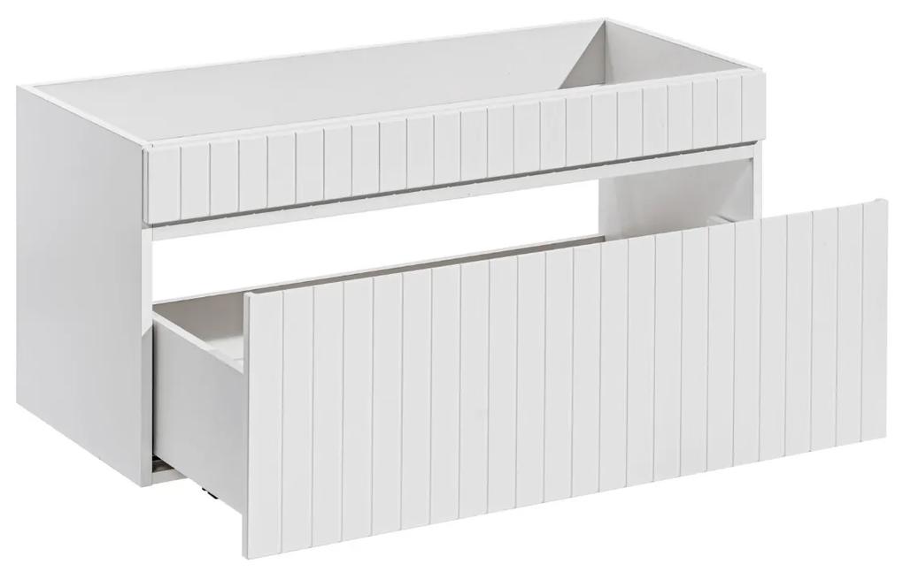 Comad Iconic White FSC onderkast met ribbelfront 100cm wit mat