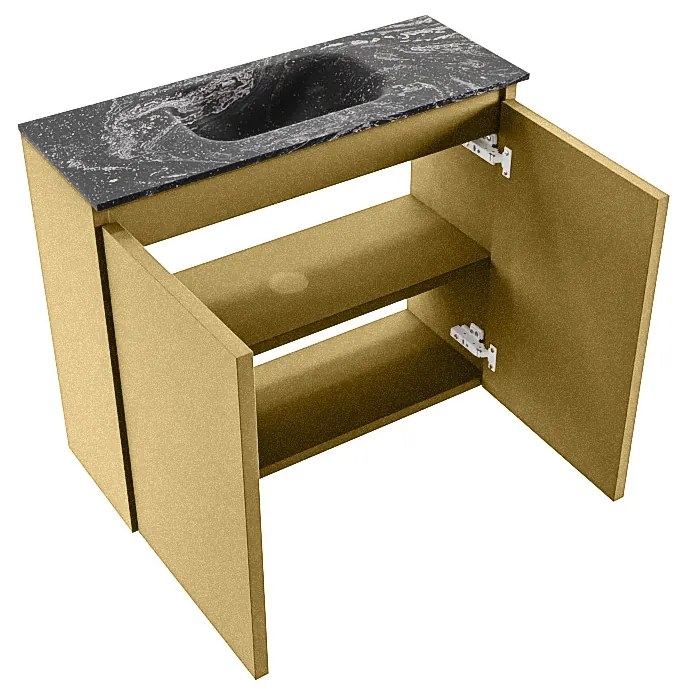 Mondiaz Ture DLux toiletmeubel 60cm oro met wastafel lava midden zonder kraangat