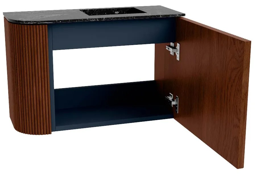 Mondiaz Joya DLux 60cm toiletmeubel ronding links ruby met wastafel faye rechts 1 kraangat lava