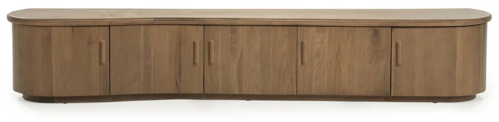 Eiken Tv-meubel Organische Vorm 240 Cm Bruin - 240x42x43cm.