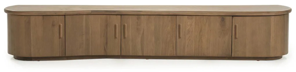 Eleonora Josh Eiken Tv-meubel Organische Vorm 240 Cm Bruin - 240x42x43cm.