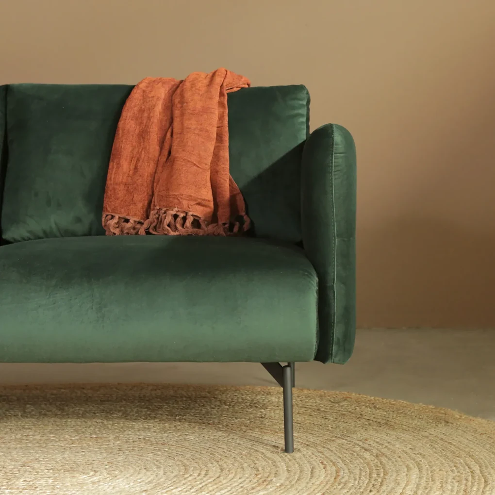 Velvet Hoekbank Groen Hoek Links
