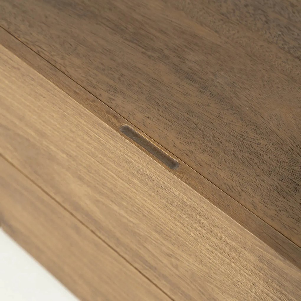 Ovaal Tv-meubel Mangohout 210 Cm - 210x40x43cm.