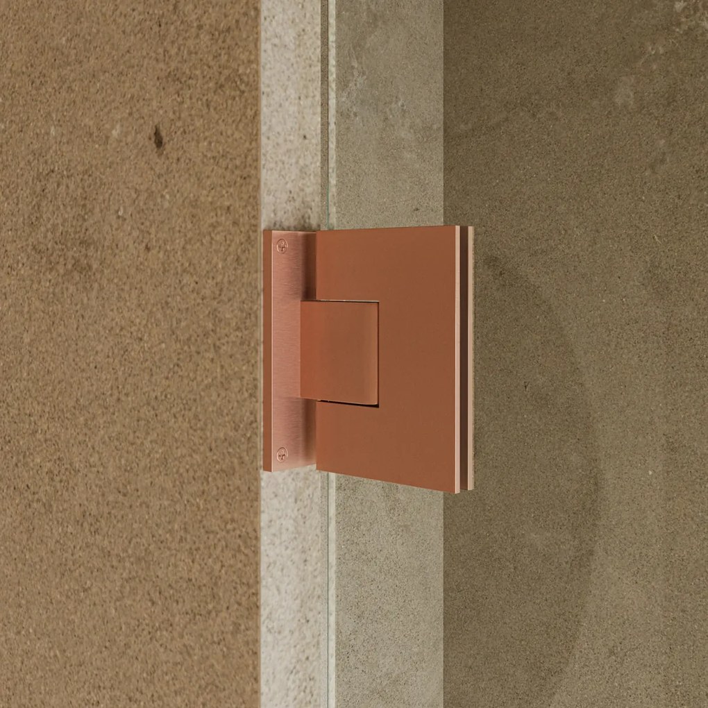 Saniclear Modern scharnieren + handvat voor douchedeur geborsteld koper