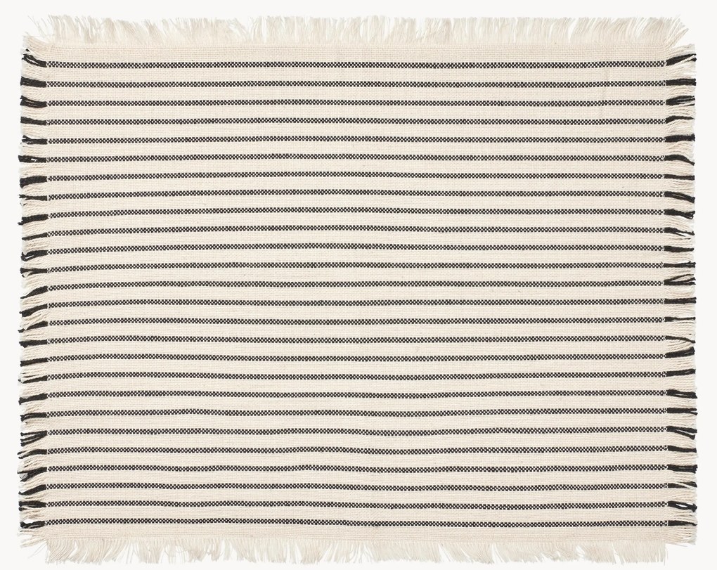 Katoenen placemats Elouise met franjes, 2 stuks