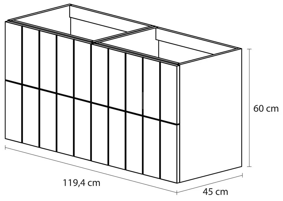 Tiger Maryport onderkast 120cm mat zwart