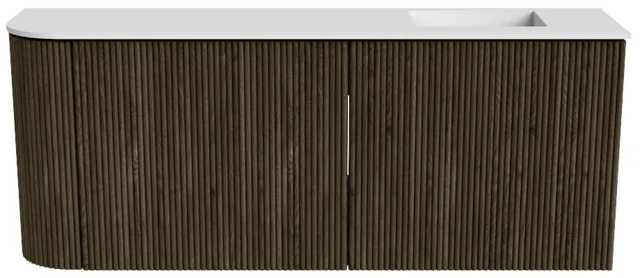 Mondiaz Joya 100cm toiletmeubel ronding links shadow met wastafel faye rechts zonder kraangat talc