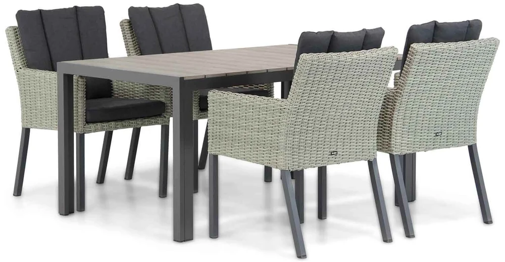 Tuinset 4 personen 155 cm Wicker Grijs Garden Collections Oxbow/Young