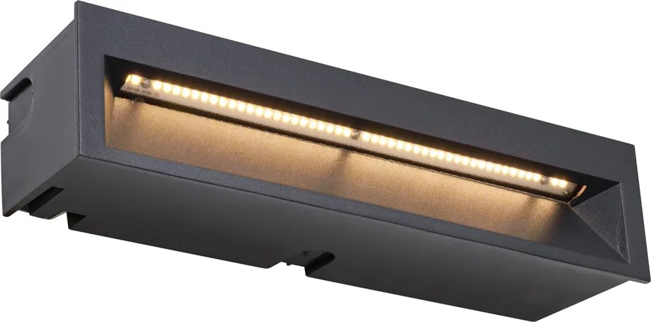 Set van 6 moderne inbouw wandlampen zwart 28cm incl. LED IP65 - Mert