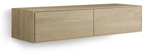 Looox Wood collection Wood wastafelonderbouwkast m. 2 laden 140x30x46cm eiken - old grey WF1400-2
