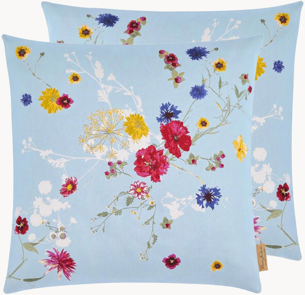 Omkeerbare jacquard kussenhoes Fleurs Volantes