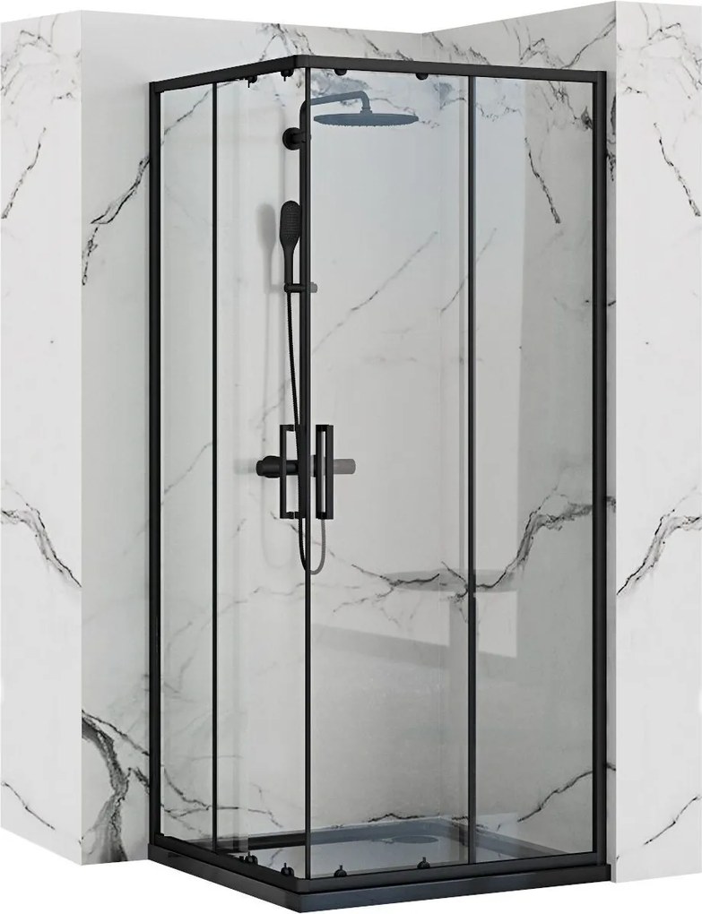 Rea Punto Black 90x90 douchewand