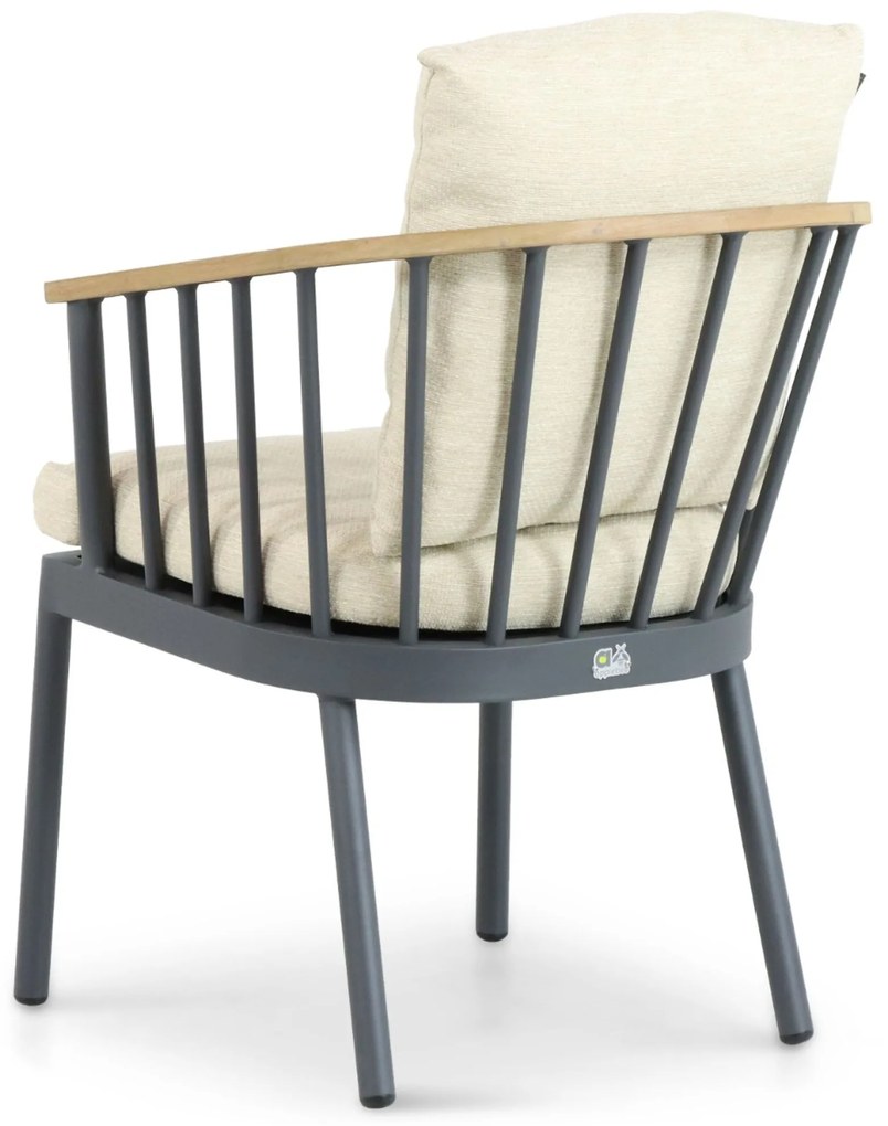Tuinstoel Aluminium/Teak Grijs-antraciet Apple Bee Condor