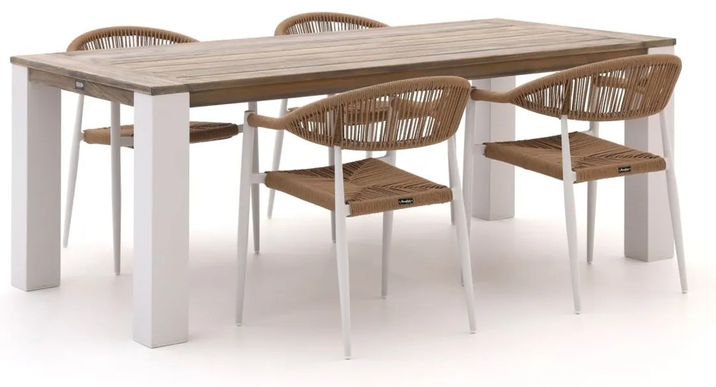 Diningset Manifesto  | 4 personen teakhout | Tuinset stapelbaar | 5-delig | Kees Smit Tuinmeubelen