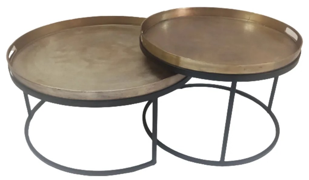 Starfurn Puck Ronde Salontafel Set Goud Aluminium