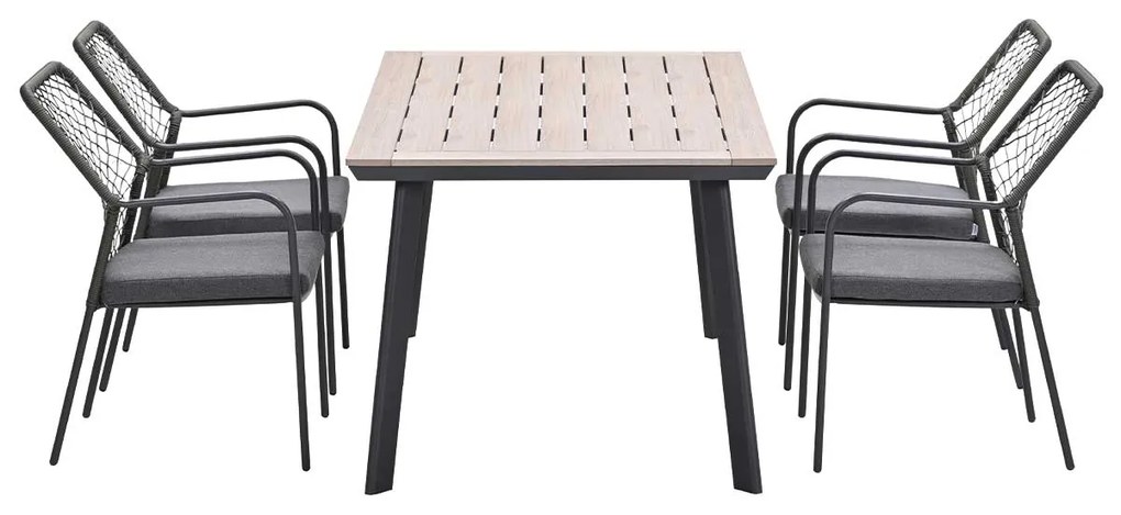 Garden Impressions Ross tuinset 5-delig mosgroen - Penedo tuintafel 160x90 cm