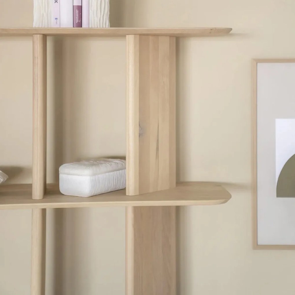 Open Wandkast Eikenhout Naturel - 180x40x180cm.