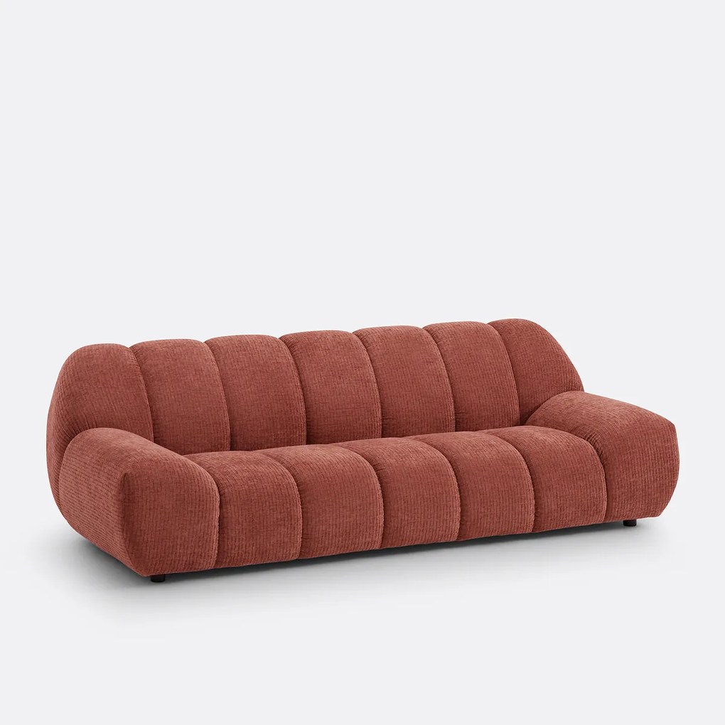 4-zitsbank van chenille fluweel met reliëf, Nuria