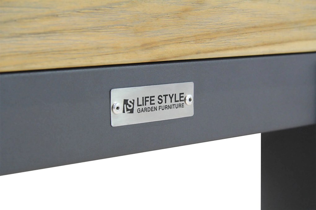 Tuinset 6 personen 230 cm Rope Grijs Lifestyle Garden Furniture Dallas/Veneto