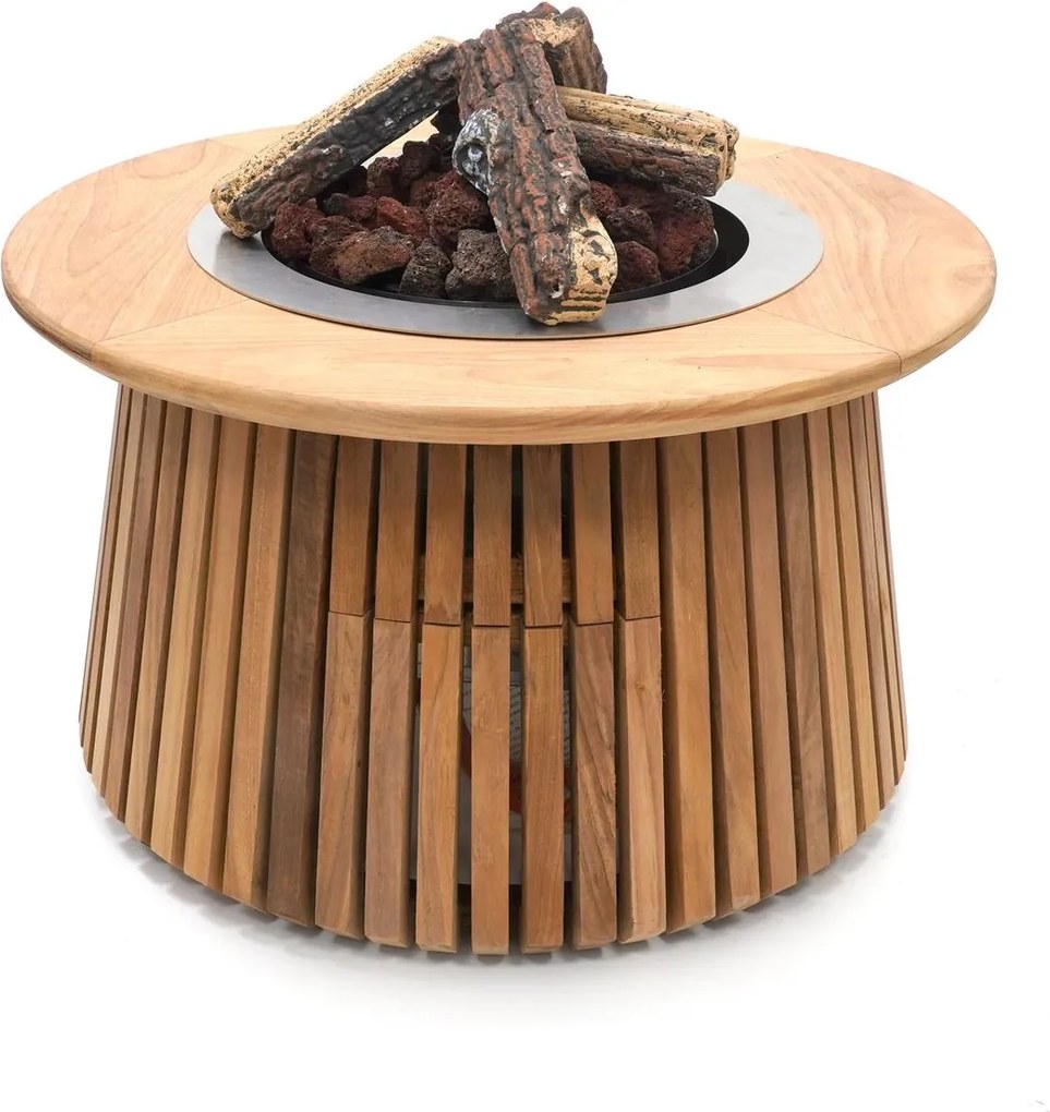 Happy Cocooning Lagune Round 60 Vuurtafel - Ø 60 cm - Teakhout - Modern Design
