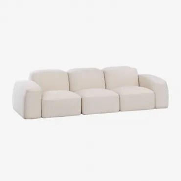 Bastian 3-delige Modulaire Bank Dikke Chenille Stof Wit - Sklum