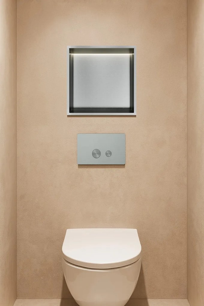 Hotbath &More inbouwnis met verlichting 30x30x10cm RVS