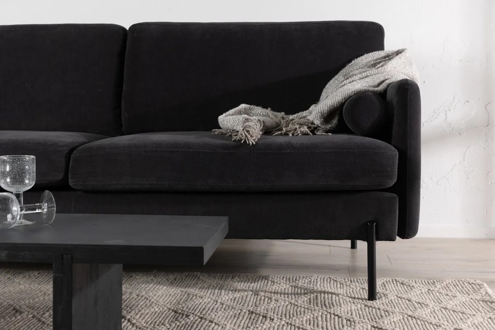 Jörn Urban Sofa - 3-Zitsbank - Zwart Velour Stof - Jorn