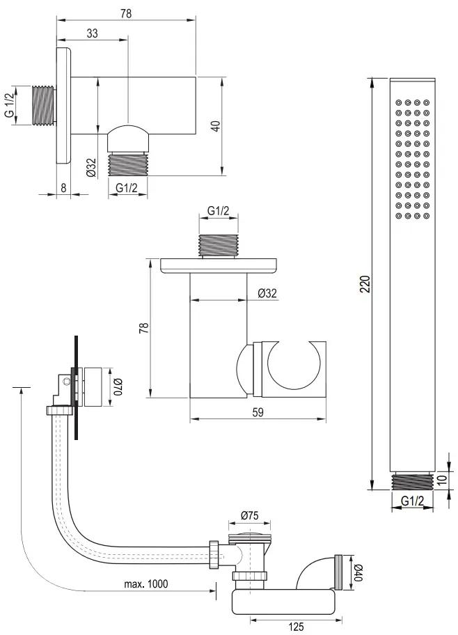Brauer Copper Edition thermostatische inbouw badkraan met badvulcombinatie en staafhanddouche set 3 koper geborsteld PVD