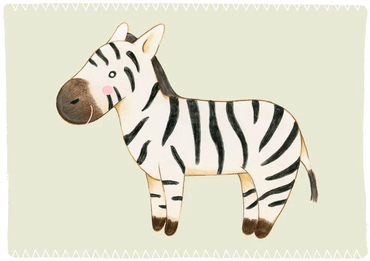 Fotobehang Zebra, (128 x 85 cm)