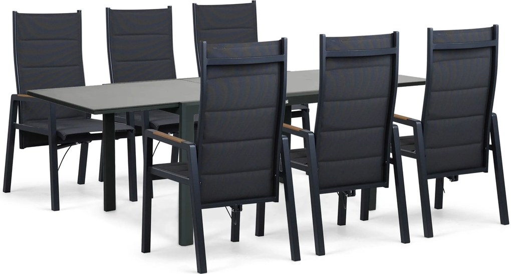 Tuinset 6 personen 140 cm Aluminium Grijs Lifestyle Garden Furniture Essence/Montaro