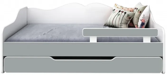 Peuter Wit grijs Eenpersoonsbed Monaco - Voor kinderen Kinderen Peuter Junior 5059914027578 Children's Beds Home, 140x70, Grote enkele, Matras van sch