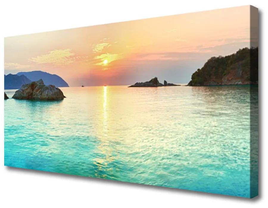 Foto op canvas Rotsen sun sea landscape 100x50 cm