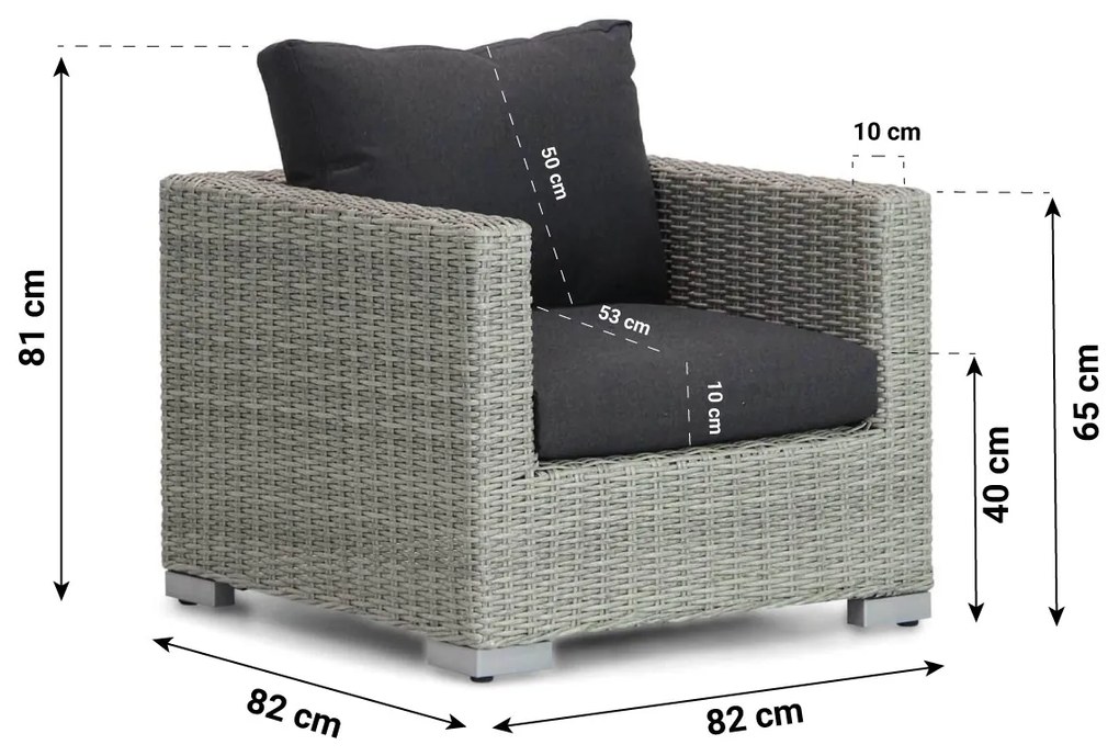 Hoek loungeset 6 personen Wicker Grijs  Garden Collections Cuba