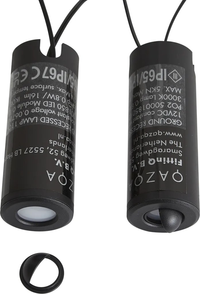 12V systeem zwart 10m met 5 grondspots incl. LED IP44 - Voltaire Linsey