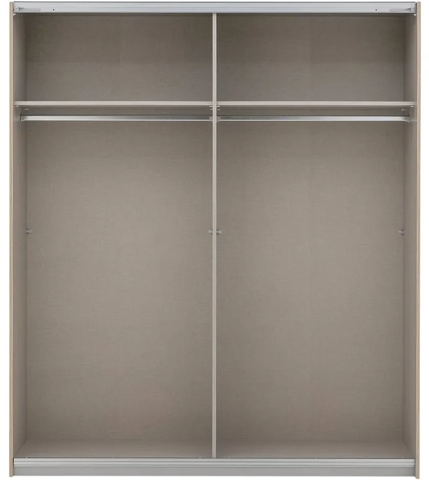Goossens Basic Kledingkast Miami, 226 cm breed, 210 cm hoog, 1x spiegeldeur re en 1x schuifdeur li