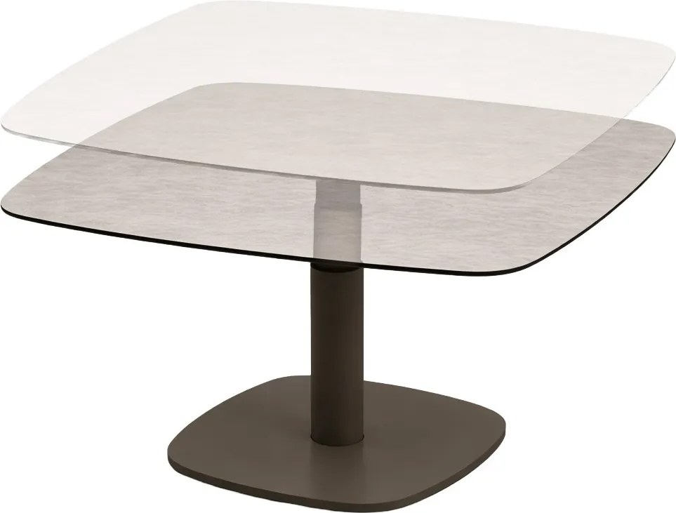 Paros in hoogte verstelbare tafel printed ceramic 100x100 cm terre Taste 4SO