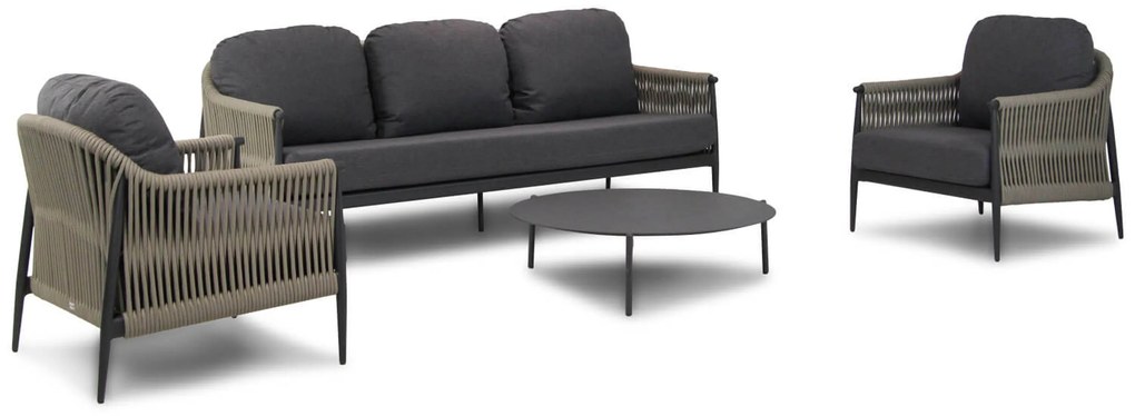 Stoel en Bank Loungeset 5 personen Rope Naturel teak Coco Lucia/Pacific