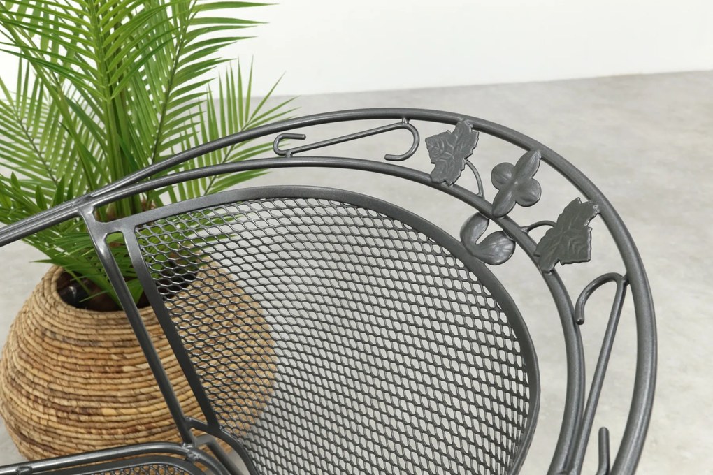 Elegance stapelbare balkonset 3-delig strekmetaal 60x60 cm. - Antraciet